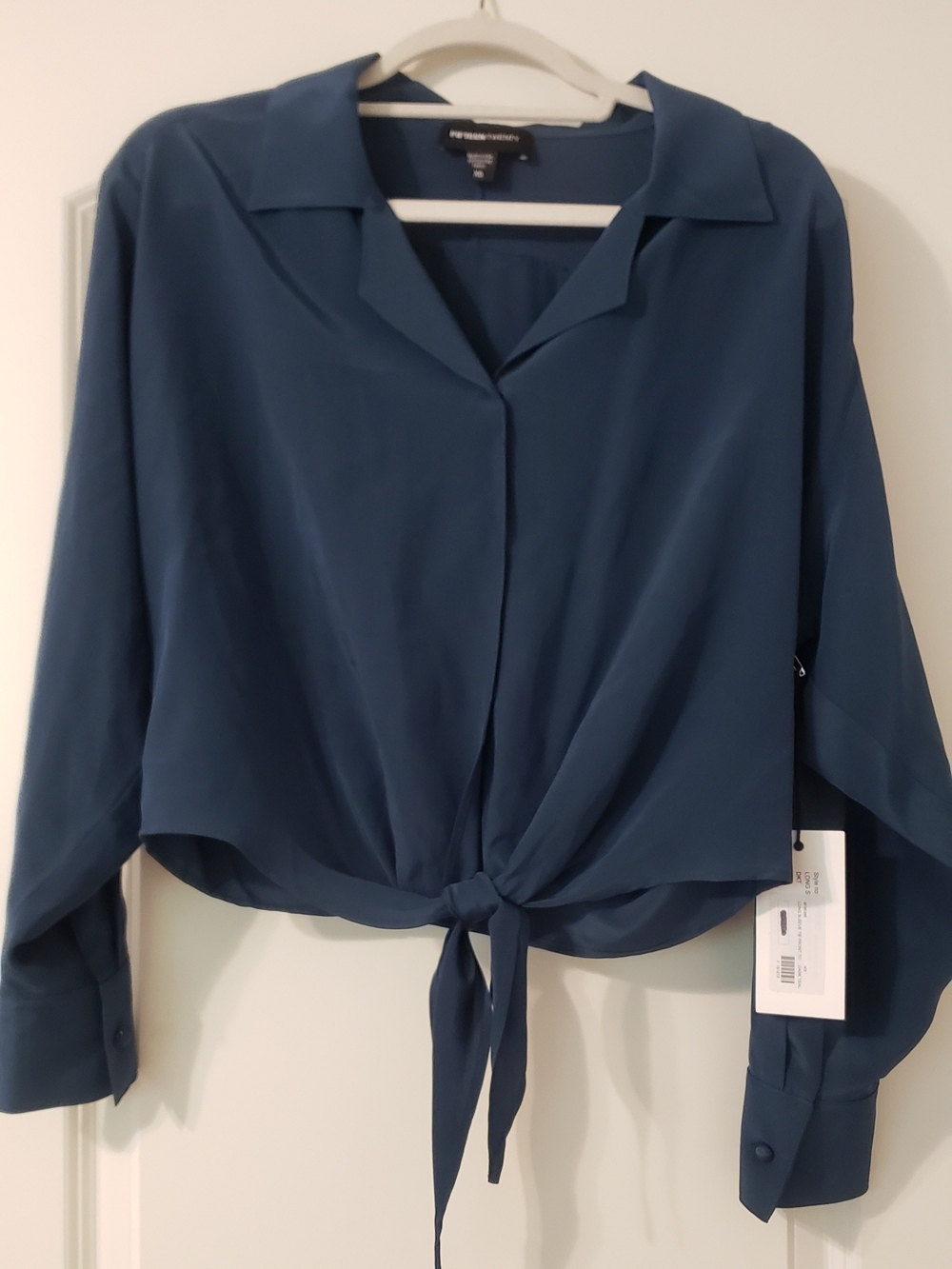 Fifteen Twenty Teal Tie-Front Blouse